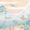 Papel de parede - Dinossauros fundo do mar. Een project van Traditionele illustratie y Kinderillustratie van Tássia Moura - 13.03.2023