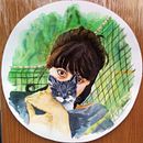 Linnaea with a kitten. Traditional illustration project by Yuliia Yuzova - 07.23.2023