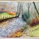 Mi proyecto del curso: Pintura de paisajes realistas con acuarela. Een project van  Beeldende kunst, Schilderij,  Schetsen, Aquarelschilderen y Naturalistische illustratie van Pascale Colin - 24.07.2023