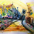 Mi proyecto del curso: Urban sketching contemporáneo con técnicas mixtas. Un proyecto de Ilustración tradicional, Pintura, Ilustración arquitectónica e Ilustración con tinta de Ainho @sonambulainho - 29.07.2023