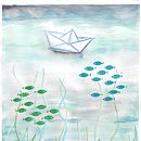 Unter Wasser - mein Abschlussprojekt für den Kurs: Geschnitzte Stempel für illustrierte Kompositionen. Un progetto di Illustrazione tradizionale, Artigianato, Belle arti e Stampa di Eva Unrast - 30.07.2023