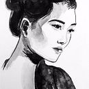 Mi proyecto del curso: Pintura artística con tinta china. Traditional illustration, Fine Arts, Painting, Pencil Drawing, Portrait Drawing, Artistic Drawing & Ink Illustration project by laura_akm - 07.29.2023