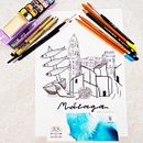 Postales de Málaga . Pictură în acuarelă de Mónica Muñoz Martínez - 08.01.2023