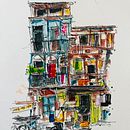 illustration of a building of Pune . Ilustrație tradițională de rujuta modia - 08.02.2023