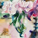 Peonies - June 2023. Watercolor Painting, Sketching, and Traditional illustration project by Olha Brieus - 08.02.2023