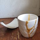 Mój projekt z kursu: Wprowadzenie do kintsugi: odnawianie ceramiki za pomocą złota. Projekt z dziedziny Craft,  Sztuki piękne, Ceramika i DIY użytkownika ORu Ga Koukou - 04.08.2023