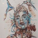 Mi proyecto del curso: Retrato experimental con tinta, alcohol y té. Projekt z dziedziny  Sztuki piękne,  Malarstwo,  R, sunek,  R i sunek atramentem użytkownika carmenroman83 - 04.08.2023
