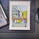 Mi proyecto del curso: Paisajes urbanos en acuarela. Een project van  Beeldende kunst, Aquarelschilderen y  Architecturale illustratie van Alejandro Epuyao - 05.08.2023