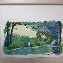 My project for course: Fantasy Landscapes with Watercolor & Gouache Ein Projekt aus dem Bereich Bildende Künste, Malerei, Aquarellmalerei, Naturalistische Illustration und Gouachemalerei von Bahar Frühling - 05.08.2023