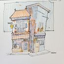 My project for course: Expressive Architectural Sketching with Colored Markers. Sketching, Drawing, Architectural Illustration, Sketchbook & Ink Illustration project by jdcheckon - 08.05.2023