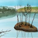 Mein Abschlussprojekt für den Kurs: Atmosphärische Landschaften in Aquarell. Un proyecto de Bellas Artes, Pintura y Pintura a la acuarela de Anna-Katharina Rudolph - 07.08.2023