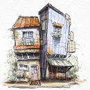 Mi proyecto del curso: Dibujo arquitectónico expresivo con marcadores de colores. Un progetto di Bozzetti, Disegno, Illustrazione architettonica, Sketchbook e Illustrazione con inchiostro di Quique - 06.08.2023