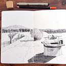 My project for course: Illustrated Diary: Fill Your Sketchbook with Experiences. Projekt z dziedziny Trad, c, jna ilustracja, Sketching,  R, sunek, Sketchbook,  R i sunek atramentem użytkownika Mari P - 07.08.2023