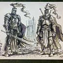Two Knights and a Castle. Ilustração tradicional, Design de personagens, Esboçado, e Desenho projeto de Chris Cabau - 28.04.2023