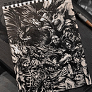 Death note x Shingeki no kyojin. Un proyecto de Ilustración tradicional, Dibujo a lápiz, Dibujo, Ilustración con tinta y Sketchbook de Valentina G Vargas - 11.05.2022