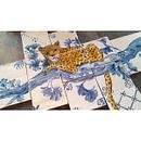 Onça Pintada - azulejos. Un proyecto de Ilustración tradicional, Artesanía, Bellas Artes y Cerámica de Cris Pires - 12.08.2023