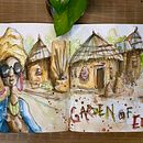 Garden of Eden - Artistic Watercolor Sketching: Dare to Express Your Ideas. Traditional illustration, Sketching, Creativit, Drawing, Watercolor Painting, and Sketchbook project by Salome Ramirez - 08.13.2023