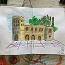 Mon projet du cours : Esquisse urbaine : dessinez une ville en mouvement. Un proyecto de Ilustración tradicional, Bocetado, Dibujo, Pintura a la acuarela, Ilustración arquitectónica y Sketchbook de Jerome Pelipelo - 15.08.2023