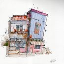 My project for course: Expressive Architectural Sketching with Colored Markers. Projekt z dziedziny Sketching,  R, sunek,  R, sunek architektoniczn, Sketchbook,  R i sunek atramentem użytkownika Daya Jeemon - 19.08.2023