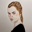 Retrato acuarela . Een project van Traditionele illustratie y Schilderij van thealienspot - 19.08.2023