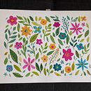 My project for course: Vibrant Floral Patterns with Watercolors. Un proyecto de Ilustración tradicional, Pattern Design, Pintura a la acuarela e Ilustración botánica de Michelle Messier - 29.04.2023