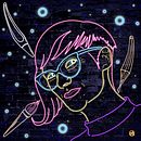 Neon myself. Projekt z dziedziny Ilustracja c, frowa, Trad, c i jna ilustracja użytkownika Aurélie Barathier - 30.04.2023