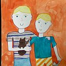 My project for course: Playful Illustration with Watercolor & Colored Pencils. Projekt z dziedziny Trad, c, jna ilustracja,  Malarstwo, Malowanie akwarelą, Portret, R i sowanie kredkami użytkownika Liesbeth - 21.08.2023