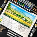 Mój projekt z kursu: Akwarelowy dziennik podróży . Ilustrație tradițională, Pictură în acuarelă, Ilustrație arhitecturală și Caiet de schițe de Sylwia Spólna - 08.21.2023