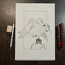 My project for course: Realistic Illustration of Birds with Imaginative Elements. Un proyecto de Dibujo a lápiz, Dibujo, Ilustración con tinta e Ilustración naturalista				 de Pether Sand - 21.08.2023
