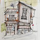 Il mio progetto del corso: Disegno architettonico espressivo con pennarelli colorati. Esboçado, Desenho, Ilustração arquitetônica, Sketchbook e Ilustração com tinta projeto de Alessia Lanciotti - 22.08.2023