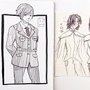 Crosshatching en personajes originales . Traditional illustration project by Audrie Sz - 07.30.2023