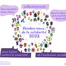 Synthèses visuelles du Rendez-vous de la solidarité 2023. Traditional illustration, Poster Design, and Digital Illustration project by Roselyne Clément - 08.24.2023
