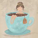 Emily resting in the cup of tea. Un proyecto de Ilustración tradicional y Dibujo de Loran Osman - 25.08.2023
