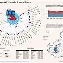La contaminazione da PFAS delle acque del Veneto dal 2015 al 2022 . Design grafic, Proiectarea informațiilor, Design interactiv & Infografice de Felice Simeone - 08.30.2023