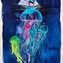 Wayfarer - Acrylic Ink painting . Un projet de Illustration à l'encre et Illustration traditionnelle de Astri Sæstad - 28.03.2023