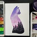 My project for course: Double Exposure Watercolor: Painting Nature. Ilustração tradicional, Pintura em aquarela, Desenho realista e Ilustração naturalista projeto de Anna S - 22.08.2023