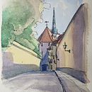 Il mio progetto del corso: Disegno architettonico con acquerello e inchiostro. Un proyecto de Dibujo, Pintura a la acuarela, Ilustración arquitectónica e Ilustración con tinta de gilbarbe30 - 31.08.2023