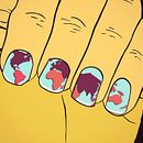 Checking our chipped nails as much as we check worldwide COVID-19 cases. Un projet de Illustration traditionnelle de Mariana Patino - 29.05.2020