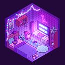 Gaming Room (Isometric). Ilustração tradicional projeto de Paula Sos Torres - 03.09.2023