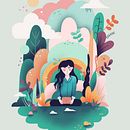 Vector Style Landscape. Ilustração tradicional projeto de Paula Sos Torres - 03.09.2023