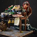 Alien Grandma selling fruits and vegetables. Un progetto di Scultura di Elena Vasileva - 27.08.2023
