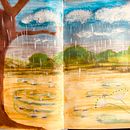 My project for course:Sketchbook exercises for artistic growth Sarah van Dongen. Un progetto di Illustrazione tradizionale, Bozzetti, Pittura ad acquerello, Disegno artistico e Sketchbook di Rialette Heyneke - 04.09.2023