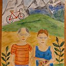 Mijn project van de cursus: Speelse illustratie met aquarel en kleurpotloden. Projekt z dziedziny Trad, c, jna ilustracja,  Malarstwo, Malowanie akwarelą, Portret, R i sowanie kredkami użytkownika Dorien Proost - 04.09.2023