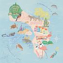 Bonaire dive spots. Un proyecto de Ilustración tradicional, Infografía, Dibujo, Ilustración digital y Pintura digital de Sabrin Deirani - 05.09.2023