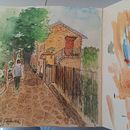 rocca sinibalda- 2nd painting i try with watercolor. why does it look so  "meh"?. Projekt z dziedziny Malowanie akwarelą użytkownika rebecatomica - 08.09.2023