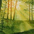 Mój projekt z kursu: Oniryczne pejzaże akwarelą: maluj światłem. Un projet de Peinture , et Aquarelle de justyna_marcel - 08.09.2023
