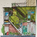 My project for course: Expressive Architectural Sketching with Colored Markers. Projekt z dziedziny Sketching,  R, sunek,  R, sunek architektoniczn, Sketchbook,  R i sunek atramentem użytkownika amanstan124 - 11.09.2023