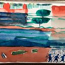 en faisant des lignes.... avec Jean Mallard. Pintura em aquarela, e Pintura projeto de Sophie le Fur - 20.09.2023