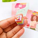 Miniature Polymer Clay Cake Piece. Un progetto di Design, Artigianato e Design di gioielli di Kriti, Mindful Vibing - 22.09.2023