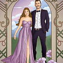 My project for course: Illustrated Portraits in Art Nouveau Style. Un proyecto de Ilustración tradicional, Bellas Artes, Ilustración digital, Dibujo de Retrato, Dibujo artístico, Dibujo digital y Pintura digital de Ebru Küçükkeskin - 20.09.2023